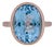 Blue Topaz Solitaire Ring 18k Rose Gold, Size 6.5 For Sale