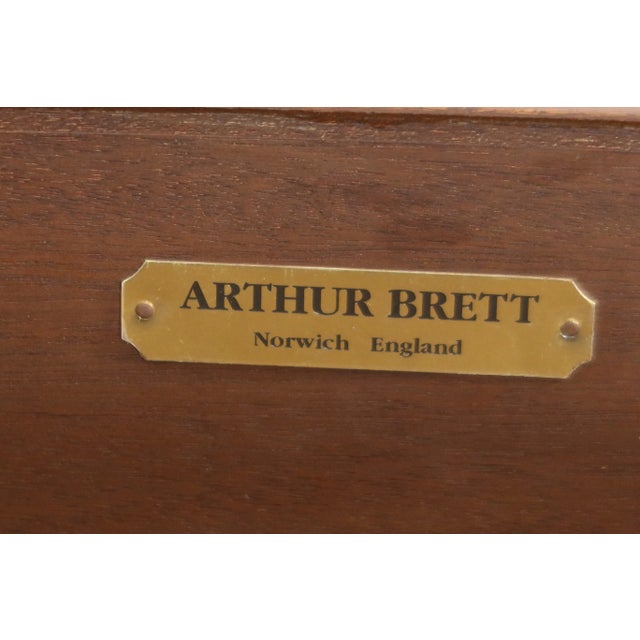 Arthur Brett English Mahogany 2 Drawer Console Server Table For Sale - Image 10 of 11
