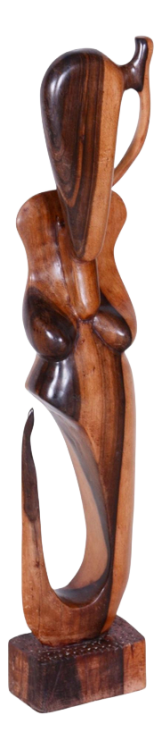 Vintage African Sculpture in Lacquered Wood, 1920s