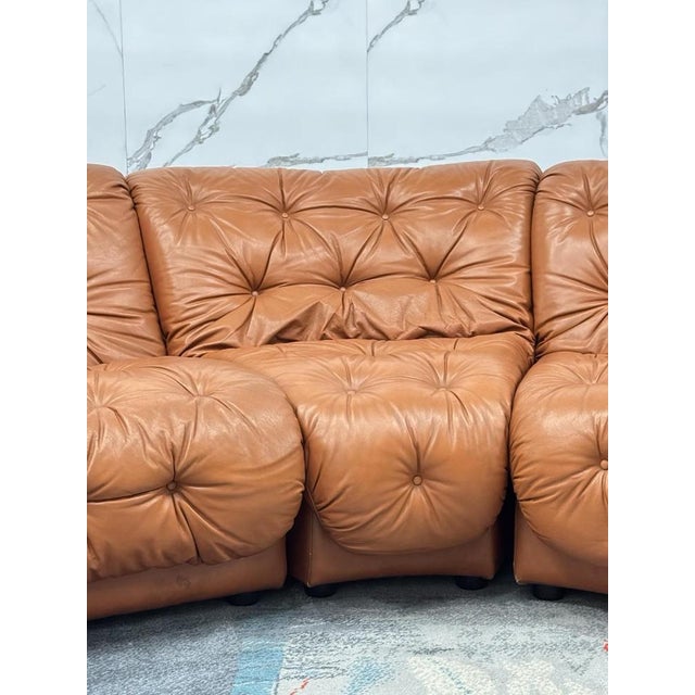 Tan Modular Sofa in the style of Afra & Tobia Scarpa, 1970s, Set of 5 For Sale - Image 8 of 14