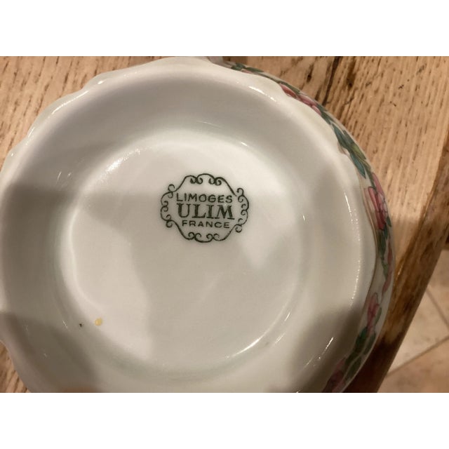 You will love this set of Limoges consommé or soup cups. Beautifully decorated with a chinoiserie theme of pink and blue...