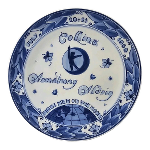1969 Royal Delft Apollo 11 Collector Plate Porcelain Moon Lunar Lander