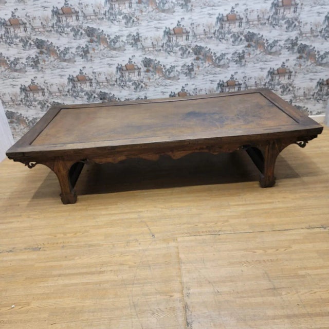 Wood Antique Shanxi Province Ming Dynasty Elm and Rattan Coffee Table For Sale - Image 7 of 13