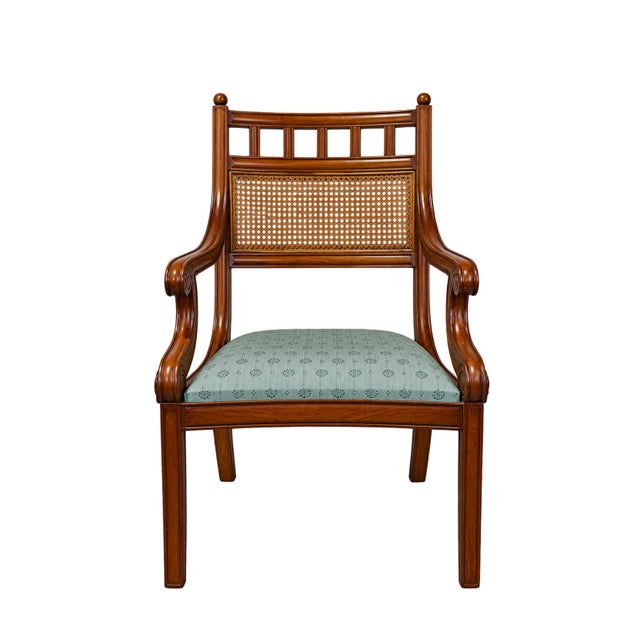 Vintage Armchair with Rattan Back For Sale - Image 4 of 10