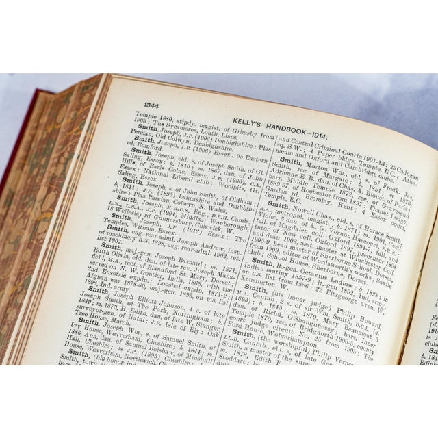 Fascinating Kelly's Handbook to the Titled, Landed and Official Classes 1914 Antique Book History For Sale - Image 9 of 11