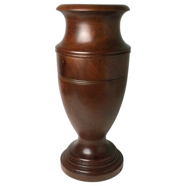 Early 20th Century Mahogany Turned Wood Floor Vase For Sale - Image 10 of 10