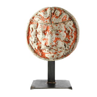 Belgian Terracotta Lion-Shaped Head Sculpture For Sale