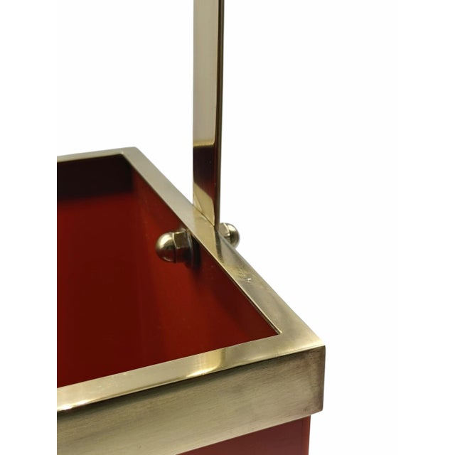 Vintage Magazine Rack in Orange Acrylic and Brass from Christian Dior, 1960s For Sale - Image 6 of 8