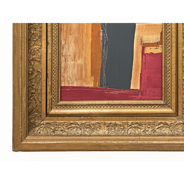 “Romantic” Black Abstract Art in Antique Frame, Transitional Living Room Art by JTS For Sale - Image 10 of 12