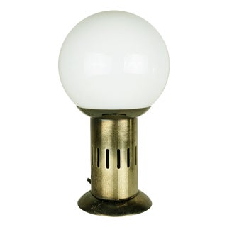Burnished Metal and Opaline Glass Table Lamp by Asti for Adrasteia, 1960s For Sale