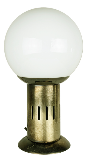 Burnished Metal and Opaline Glass Table Lamp by Asti for Adrasteia, 1960s