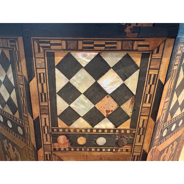 Antique Middle Eastern Arabesque Style Mother of Pearl Inlaid Table For Sale - Image 15 of 18