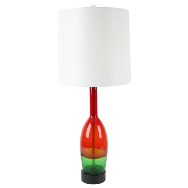 Mid 20th Century Mid Century Modern Venini Italian Art Glass Bottle Lamp For Sale - Image 5 of 5