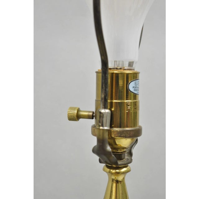 Gold Vintage Remington Brass Equestrian Hunting Horn French Horn Table Lamp For Sale - Image 8 of 15