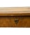 Vintage Walnut Writing Desk With Inlaid Veneer Top & Brass Ring Pulls For Sale - Image 4 of 7