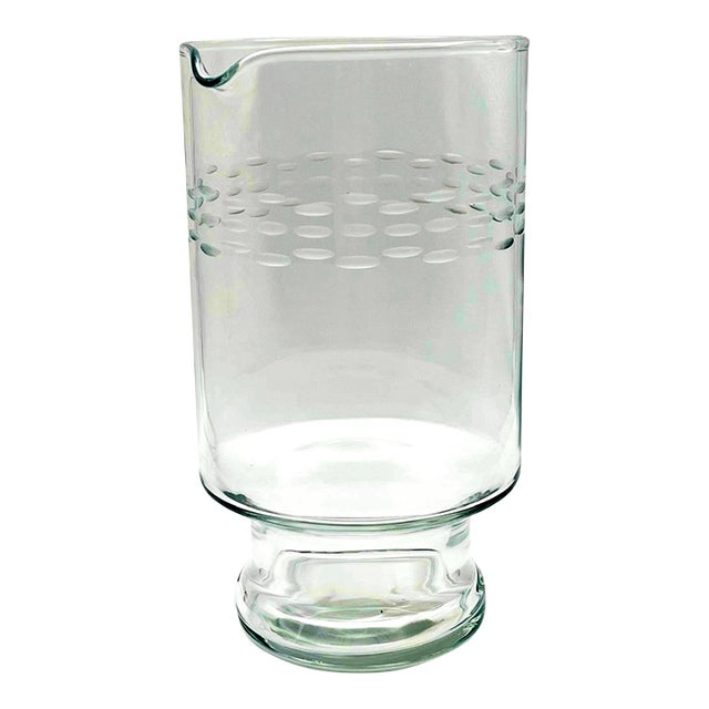 1990’s Clear Etched Glass Carafe For Sale