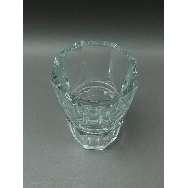 Baccarat Mid 20th Century Baccarat Crystal France Signed Edith Heavy Glass Flower Vase For Sale - Image 4 of 8