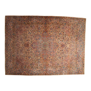 Vintage Distressed Kerman Carpet 9'2" X 12'3" For Sale