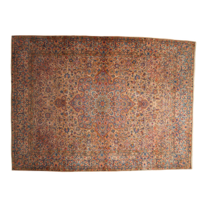 Vintage Distressed Kerman Carpet 9'2" X 12'3"