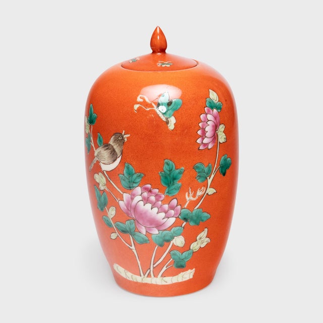 Dated to the 1920s during China's brief Republic Period (1912-1949), these petite oval ginger jars is a colorful example...