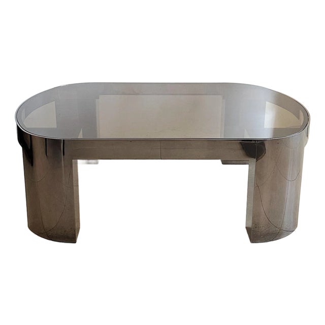 Karl Springer Gunmetal Bankers Coffee Table, 1980s For Sale