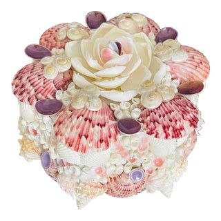 Gorgeous Unique Sea Shell Encrusted Box For Sale