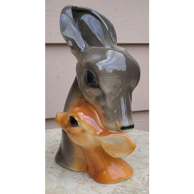 Vintage Royal Copely Doe and Fawn Figural Vase For Sale - Image 9 of 13