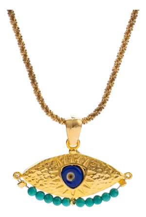 Spiritual Aura Turquoise Evil Eye Gold Necklace