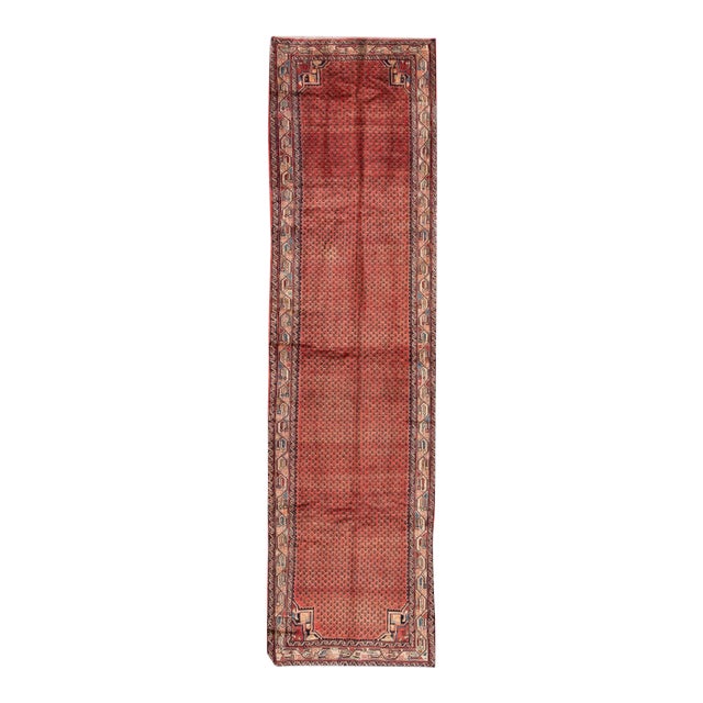 Red Vintage Persian Hamadan Wool Runner For Sale
