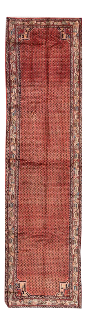 Red Vintage Persian Hamadan Wool Runner