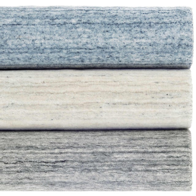 Contemporary Dash & Albert by Annie Selke Nordic Blue Loom Knotted Rug, 2'6" x 8' For Sale - Image 3 of 4