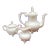 1970s White Ceramic Tea Set- 3 Pieces For Sale
