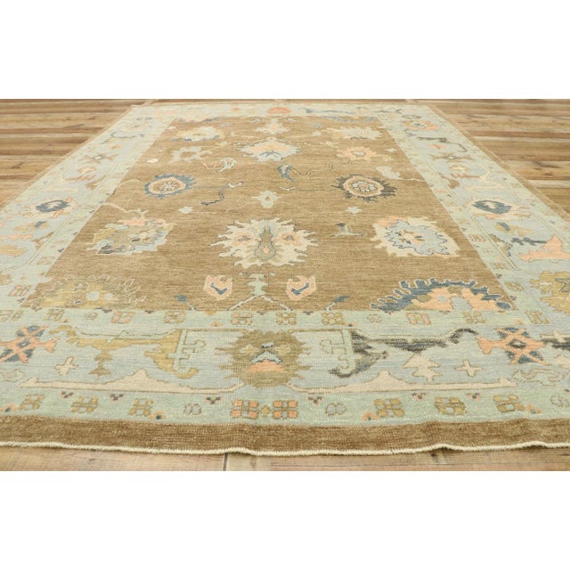 Textile Vintage Pastel Turkish Oushak Rug - 08'10 X 12'00 For Sale - Image 7 of 9