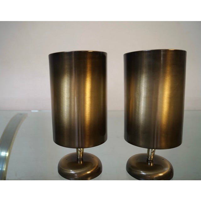 Brass 1950’s Mid-Century Modern Aluminum Brass Sconces - A Pair For Sale - Image 8 of 12