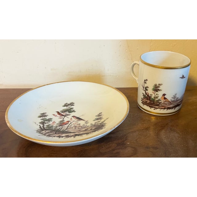 Green Antique 18th Century Italian Doccia Porcelain Coffee Can Cup and Saucer, Circa 1790 For Sale - Image 8 of 11