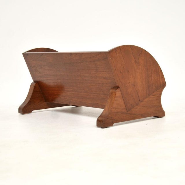 Brown Art Deco Walnut Book Trough, 1930s For Sale - Image 8 of 10