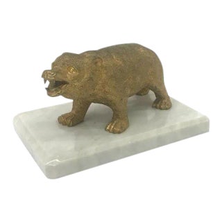 Royal Bronze Bear Figure For Sale
