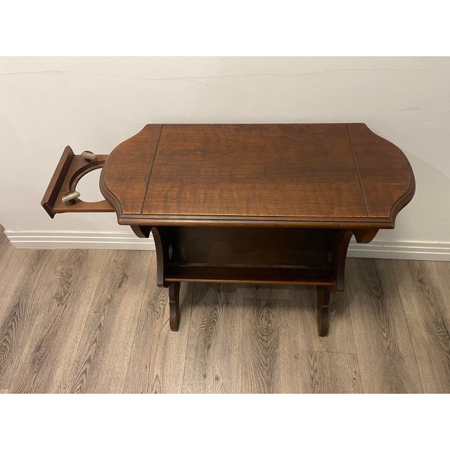 Antique Ferguson Bros. Mahogany Cigarette Table & Magazine Book Trough For Sale - Image 4 of 5