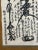 A Japanese sumi ink calligraphy Buddhist mandala mounted as a paper hanging scroll known as Kakejiku or sometimes Moji...