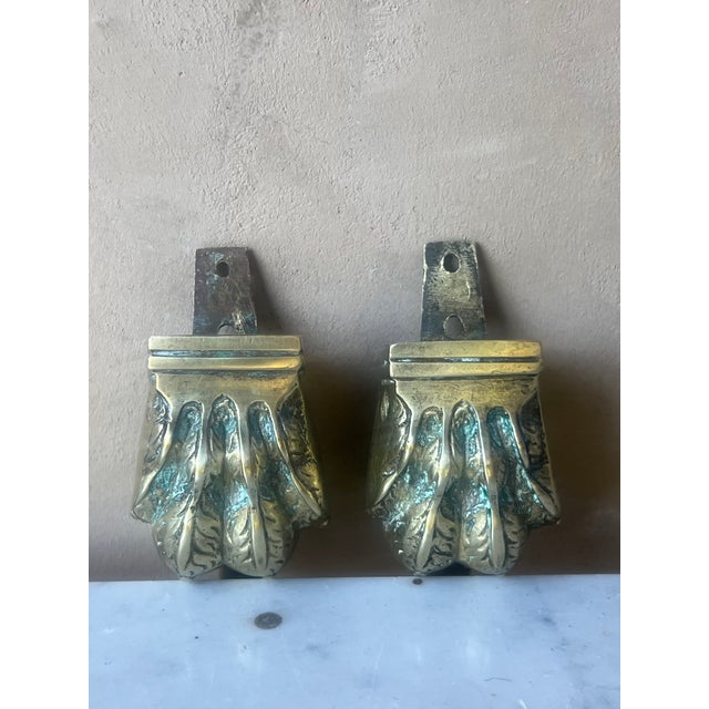 Brass Vintage French Lion Paw Brass Furniture Casters- Set of 2 For Sale - Image 8 of 8