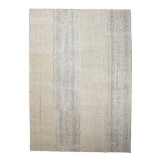 Mid 20th Century Large Vintage Gray Modern Kilim Rug For Sale