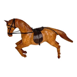 Handmade Vintage Leather Horse For Sale