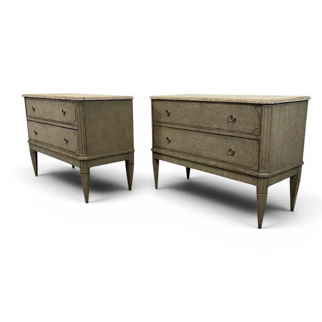 Gustavian-Style Chests of Drawers, Set of 2 For Sale - Image 6 of 10
