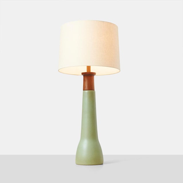 Mid-Century Modern 1950s Stoneware Table Lamps by Gordon & Jane Martz - a Pair For Sale - Image 3 of 5
