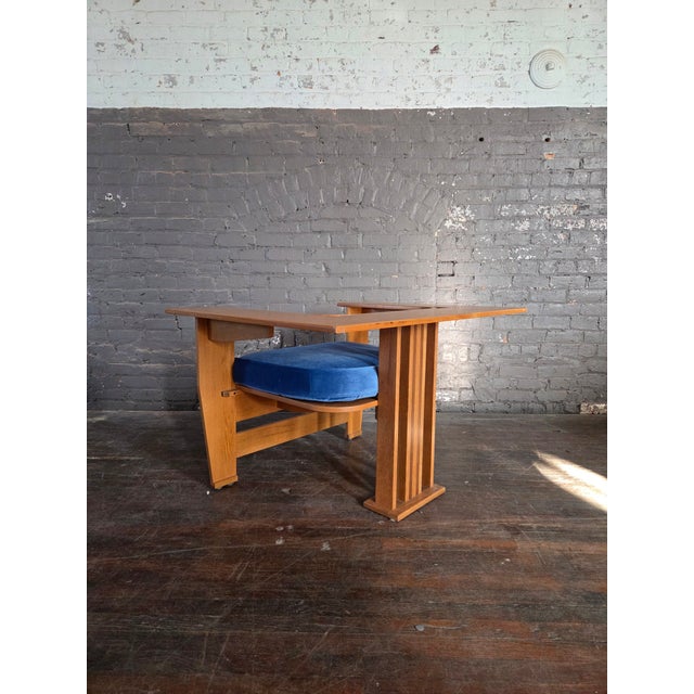 Sculptural Frank Lloyd Wright Style Oak Chair For Sale - Image 12 of 14