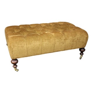 Late 20th Century Mohair Tufted Ottoman For Sale