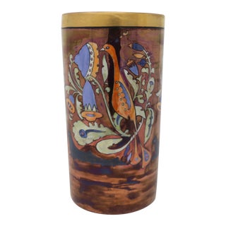 Mid 20th Century Handpainted Vase For Sale