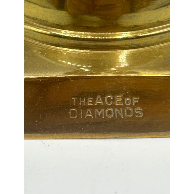 Antique English Brass "Ace of Diamonds" Diamond Jubilee Candlesticks, Pair, C. 1887 For Sale - Image 9 of 12