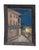 Textile Vintage Folk Art European Night Street Scene Oil Paintings, Set of 2 For Sale - Image 7 of 18