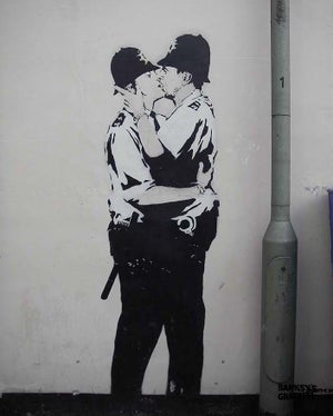 Banksy's Graffiti Art "Kissing Coppers" Limited Edition Lithographic Print